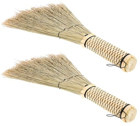 jojofuny 2pezzi Scopa Portatile in Mais Manico Corto da Piccole Scope da Tavolo per Pulizia in Camera da Letto e Soggiorno Scopa Frusta Leggera per Veicoli e Mobili