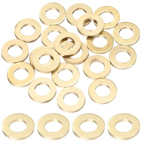 QUARKZMAN 20Pcs Rondelles Plates M6 En Laiton Joints D'étanchéité Pour Vis | 12mm Alésage x 6mm Diamètre Extérieur x 12mm Épaisseur, Métalliques, Joint Métrique, Boulons Écrous