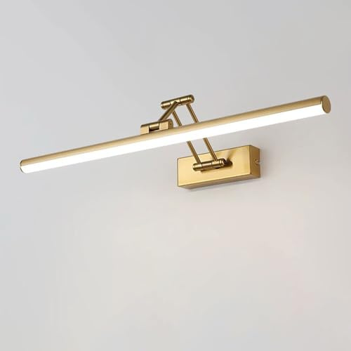Applique Murale LED dorée pour Salle de Bain, éclairage linéaire réglable, Barre de Miroir, Lampe pour Armoire, éclairage pour Tableaux, 3 Modes de Couleur, Lampe pour Miroir de Coiffeuse, dressi