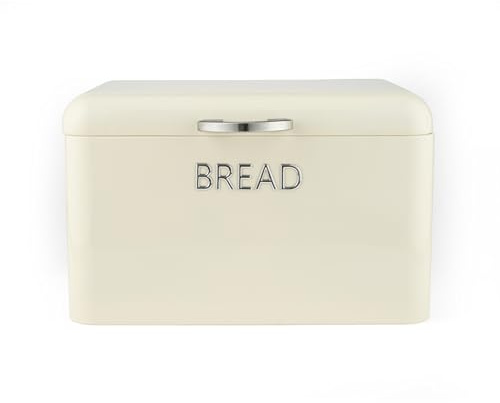 Salter Retro Cream Bread Bin – Vintage Style Storage Box for Pastries, Rolls, Bagels, Durable Steel, Embossed Lettering, Large Dry Food Container, Easy to Clean, Long-Lasting Freshness | Generous Capacity For Loaves, Rolls, Bagels, Pastries, Protects From Air And Light, Smooth Wipe Clean Surface