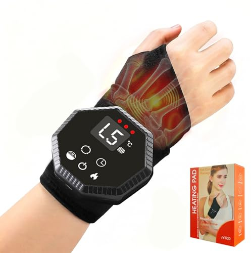 FormiPow aparato de masaje para manos con función de calor, 5 modos de vibración y 3 niveles de calor (45/55/65°C), 3 ajustes de temporizador (15/30/45 min) – para casa, oficina, viaje (1 pieza)
