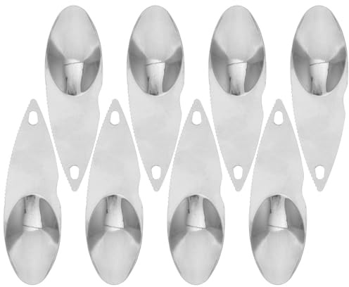 HOUDERCO Cuchara Dentada Utensilio de Cocina Reutilizable y Ahorro de Acero Inoxidable para Pelar Kiwi Borde Serrado Paquete de 12 Piezas