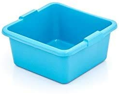 HELGUEFER - Bacino quadrato 15 L | Bacino in plastica con manici | Piccolo contenitore 34 x 34 x 15,5 cm Resistente e durevole | Uso generale in casa, giardino o industria