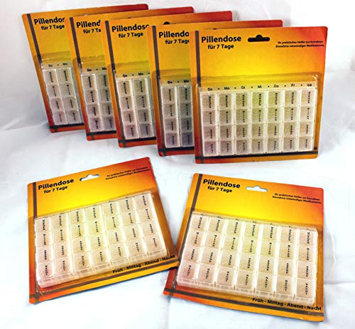 Pillendose -K&B Vertrieb- Pillenbox Tablettendose Tablettenbox Medikamentendose Medikamentenbox (2 Stück transparent)