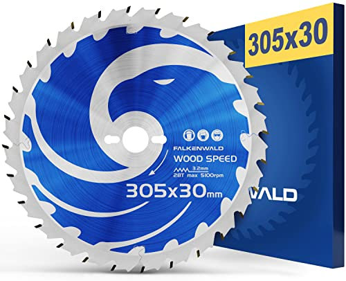 FALKENWALD® Sägeblatt 305x30 Holz Kappsäge kompatibel mit Bosch GCM 12 GDL - Holz Sägeblatt 305 aus hochwertigem Hartmetall - Kreissägeblatt 305x30 mit 28 Hartmetallzähnen