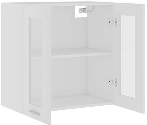 Tidyard Hanging Glass Cabinet Lyon White 60x31x60 cm Engineered Wood cabinets and storage Model802521