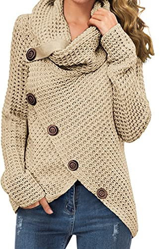 GRECERELLE Women's Chunky Knit Jumpers Winter Warm Sherpa Fleece Fuzzy Fluffy Tops Ladies Casual Crew Neck Tunic Sweaters Autumn Spring Warm Soft Pullover for Women UK