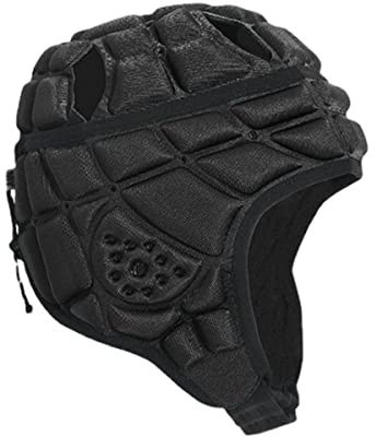 Topeter- Casco Imbottito Copricapo Protettivo per Rugby Football Soccer Unisex-Adulto Nero