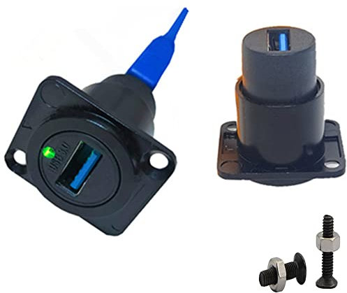 SHANFEILU USB 3.0 D panelmontering lödfri kontakt USB 3.0 hona till hona kopplingsuttag passera genom adapter hastighet 5 Gbps för ljud video optoelektronisk nätverksutrustning