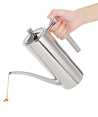 Pot à huile de cuisine en acier inoxydable, anti-poussière, anti-fuite, récipient européen pour assaisonnement, ustensile de cuisine pour salade et cuisine (0,7 l)