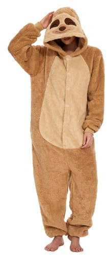 Xinlong Pigiama Bradipo Monopezzo Onesies Unisex Donna Uomo Tuta Costume Carnevale Manica Lunga Halloween Festa Cosplay Unisex