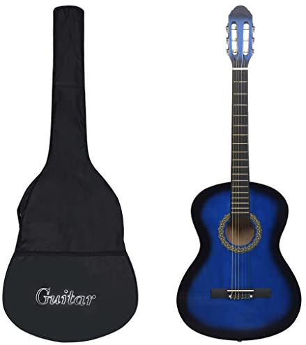 prissent Klassische Gitarre Set für Anfänger 12 Stück Blau 4/4 39 Gitarre Holz Kinder Gitarre Tragbare Gitarre Mittelschule Gitarre Anfänger 12x3x4 Zoll