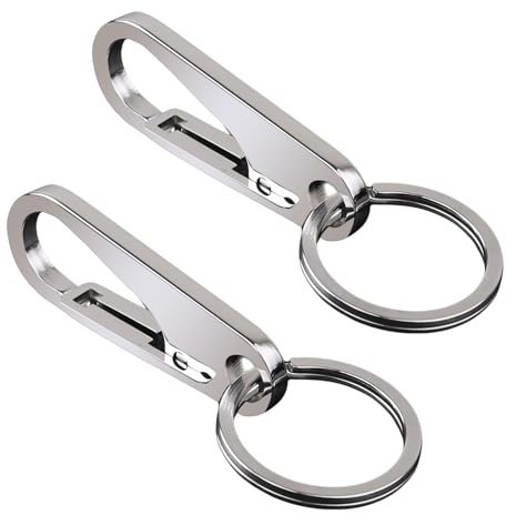 Schlüsselanhänger, Schwerlast Schlüsselanhänger Haken mit Schnellverschluss für Männer, Universal Schlüsselring Clip für Auto, Schlüsselbund Karabiner ohne Feder innen