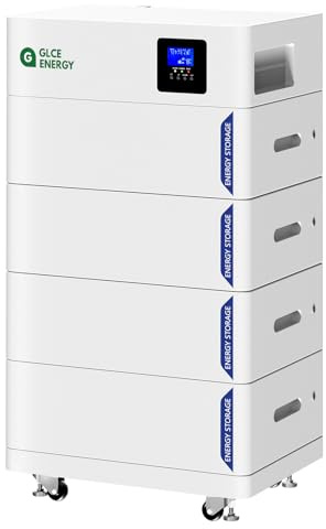 GLCE ENERGY 48V 400Ah LiFePO4 Batterie (4 x 100Ah Pack), 20,48kWh All-in-One Lithiumbatterie, Mit Heim-Batterie-Wechselrichter – Für Solarspeichersystem, Wohnmobil & Haushaltsenergiespeicher