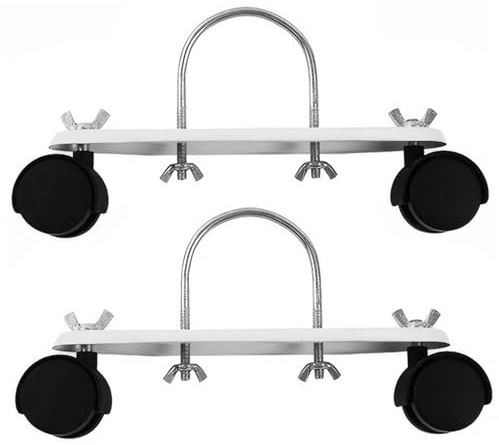 Ruedas de Rueda Mobile Soporte de polea móvil para radiador Relleno de Aceite 2 Piezas 360 ° giratorios Ruedas de Lanzador de Servicio Pesado para el Calentador eléctrico con Forma de Acero de Carbon