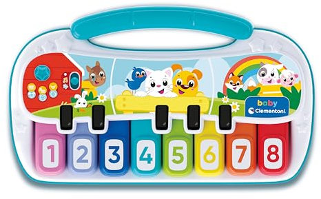 Clementoni Baby Pianola degli Animali, Gioco Musicale Prima Infanzia Bambini 18+ Mesi, Tastiera Elettronica Interattiva, Stimola Lo Sviluppo Cognitivo e Creativo, Lingua Italiana, 17938