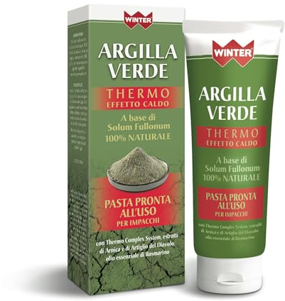 Winter Argilla Verde Antinfiammatoria Thermo Effetto Caldo - Impacchi Antinfiammatori Potenziati con Arnica e Artiglio del Diavolo - Sollievo Muscolare Pre e Post Attività - 250ml