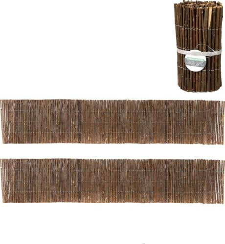 Weiden-Randbegrenzung - 20 x 100 cm - Randbegrenzung auf Rolle - Rand - Rollrand - Gartenrand - Gartendekoration - Randdekoration - Gartenwegrand - Braun