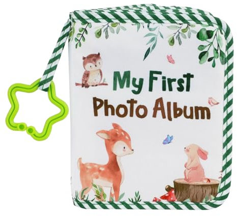 Fotoalbum für die erste Familie – Baby-Wachstumsaufzeichnungs-Fotoalbum, Tierfotobuch für das erste Jahr, Sichtbucheinband für frischgebackene Eltern, Erinnerungsalbum für das erste Jahr, Fotosammler