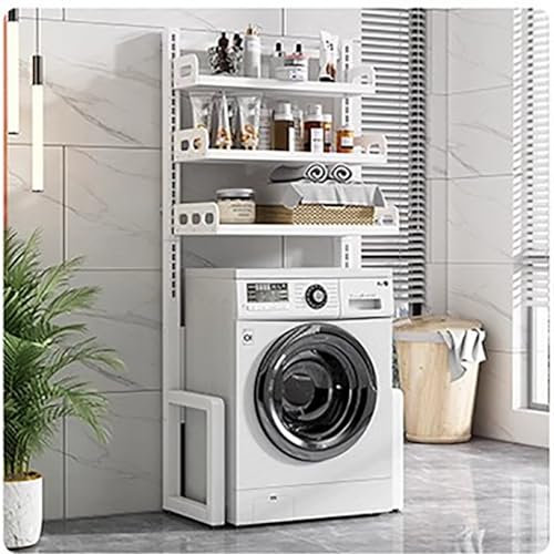 Mini-Kühlschrankständer Eck-Mikrowellenschrank Hält 40 Pfund, Verstellbarer Mini-Kühlschrank für Büro und Schlafzimmer, Kühlwagen-Organizer-Einheit mit Großer Lagerkapazität(White,50x38x162cm(19.6x15x