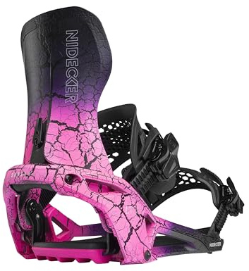 Nidecker Supermatic LT Fixations de Snowboard– Fixation Automatique à Double entrée avec pédale de Talon et Ajustement Universel – Taille XL – Magma