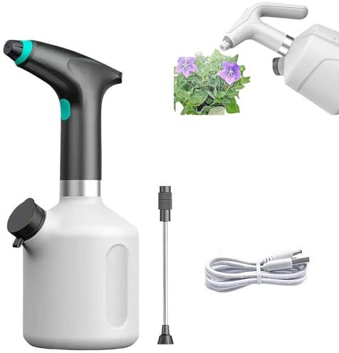 Flacon pulvérisateur électrique pour plantes d'intérieur et d'extérieur, 1 L, arrosoir automatique rechargeable par USB avec bec réglable, pulvérisateur portable de jardin et de plantes pour