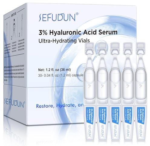 3% Hyaluronsäure-Serum, Hyaluronsäure-Tuben Einweg-Fläschchen Gesicht Anti-Aging-Gesichtsserum für alle Hauttypen, langanhaltende Hydratation & Gesichtshautreparatur Ultra-Hydratationsserum, 30 Stück