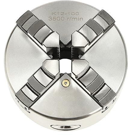 4-Backen Selbstzentrierendes Spannfutter, 100 mm Metall-Drehfutter für Drehmaschinen, Hochpräzisionsverstellbares Futter für Werkzeugmaschinen und Zubehör