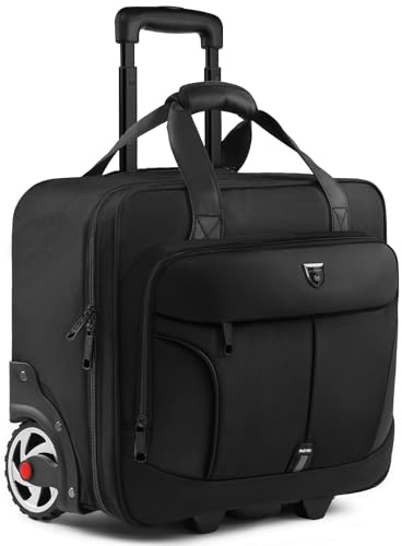 RUCYEN Rolling Laptop Bag,Rolling Briefcase for Men & Women,Laptop Briefcase on Wheels,Carry On Bag for Business Travel