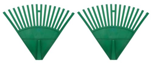 NOLITOY 2 Stück Pack Kunststoff Laubrechen mit Ergonomischem Griff Multifunktionaler Gartenrechen für Rasen Terrasse und Laubentfernung Leichter Gartengeräte Rechen für Herbst und