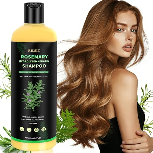 500 ml rosmarin schampo för hårväxt, naturligt rosmarinschampo mot fet hår, rosmarin hydrolyserat keratin-schampo för håravfall, fint hår, kvinnor och män