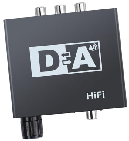 Artibetter Digital Analog Audio Wandler mit Optischem und Koaxialem Eingang 3,5 mm Stereoausgang Lautstärkeregelung Bidirektionale Umwandlung Kunststoffgehäuse für Tv und Audioanlagen