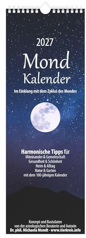 Mondkalender 2027: Streifenplaner 14,8x42 cm mit 100-jährigem Kalender, Alltagstipps & minutengenauen Mondphasen, für Haushalt & Garten | Streifenplaner 14,8x42 cm mit 100-jährigem Kalender, Alltagstipps & minutengenauen Mondphasen, für Haushalt & Garten