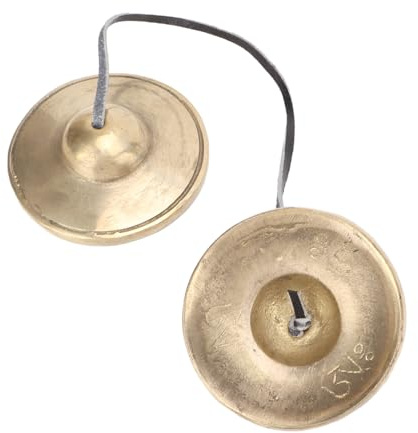 Fdit Platillos Tibetanos Tingsha Cuencos Tibetanos Campanas de Meditación Tibetanas Latón Hecho a Mano con Símbolos Propicios para Yoga Terapia de Sonido Meditación