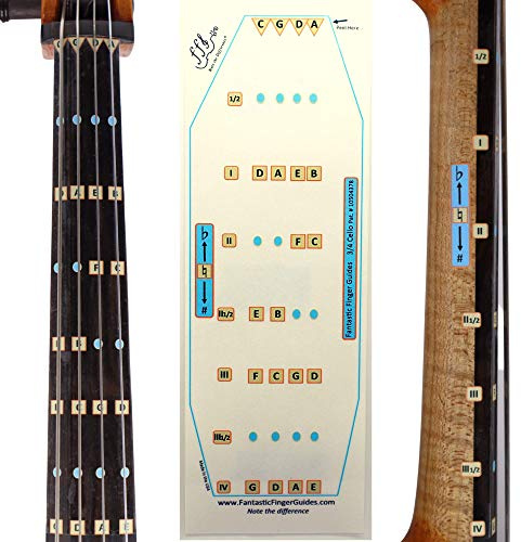 Fantastic Finger Guide for Cellos | Stringed Musical Instruments | Fingerboard and Fretboard Stickers for Learning All Notes | Kids/Adult Beginner Cello Finger Guide | 3/4 Size