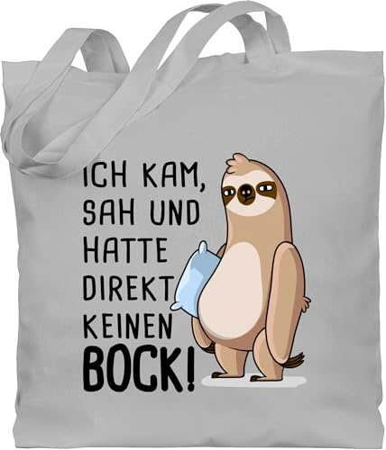Shirtracer - Baumwolltasche - Sprüche Statement - Hatte direkt keinen Bock - Faultier