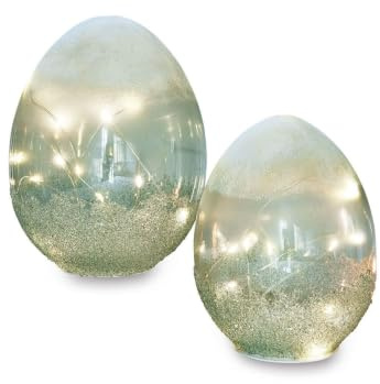 Loberon LED-Ei 2er Set Borleos - grün