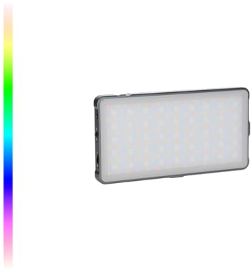 Rollei Lumis Slim LED S RGB LED-Dauerlicht, Videoleuchte mit 135 LED´s,3200K-5600K,12 W, 21 Effekte,360 Farbnuancen und 1174 lux (0.5m bei 5500K)