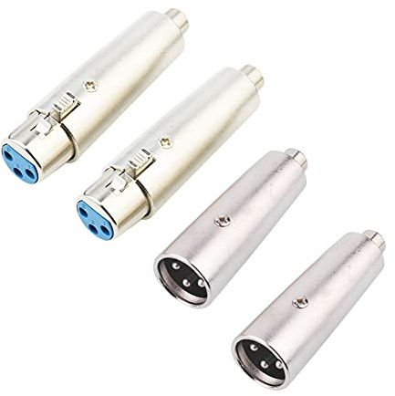 euroharry 2 Paar XLR-Buchse & stecker auf RCA-Cinch-Buchse | XLR-auf-Cinch/RCA-Adapter für Audiomikrofon, 3-polig,