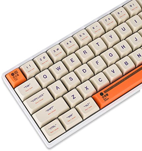 Guffercty kred XDA Profile Keycaps Set 142-Key Retro Plastic Theme keycaps for 60% 65% 100 Cherry Mx Gaming Keyboard (Plastic)