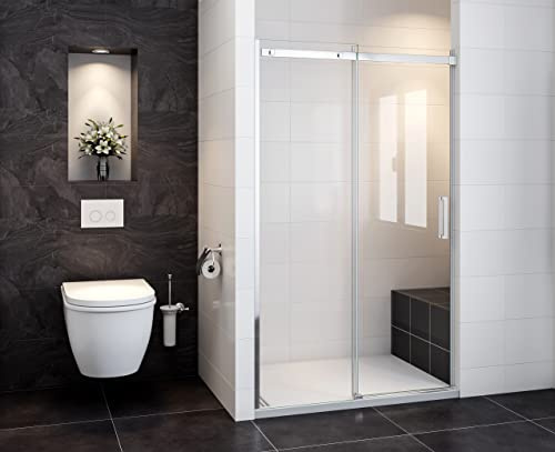 Acezanble Duschtür 110cm Duschabtrennung Schiebetür Duschwand Dusche 8mm Nano Glas Höhe 195cm