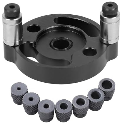 Vertikal självcentrerande plugg jigg kit 2/3/4/5/6/8/10 mm borrbussningar dymling trä för bok, jigg självcentrerande borr styrkit, vertikal hålslagare träbearbetning (svart)