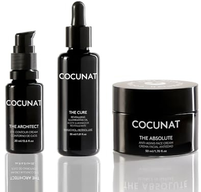 COCUNAT | Pack Ritual Facial Antiedad | Crema, Sérum y Contorno de Ojos para Tratar los Signos de la Edad | Efecto Lifting | Manchas |Ácido Hialurónico | Retinol Like | 20 ml, 10 ml, 50 ml, 30 ml | Efecto lifting, reduce manchas y arrugas. Con Ácido Hialurónico y Retinol Like.