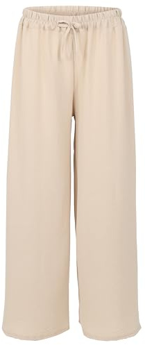 Malito – Damculotte-byxor – palazzobyxor för sommaren – onesize sommarbyxor för strand och vardag – trendiga marlenebyxor 2305 (storlek: 34–42), Beige, 34/42 SE