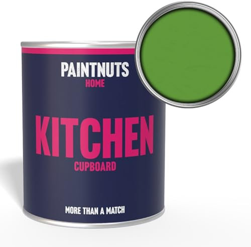 Paintnuts Kitchen Cupboard Paint - RAL-6018 - YELLOW GREEN Satin 500ml Tin