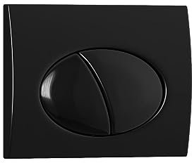 Vente-unique - Plaque de commande pour WC avec double touche - Noir - CERASUS