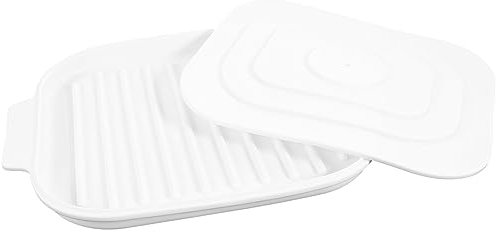 Amosfun Silicone Bacon Pan Microwave Bacon Tray Baking Pan for Oven Heat Resistant