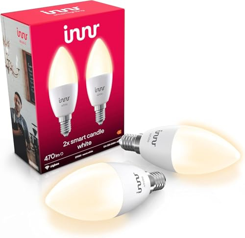 innr Smart Lampe E14, Warmweiß, für Hue* und Zigbee Hubs, 2-er Pack
