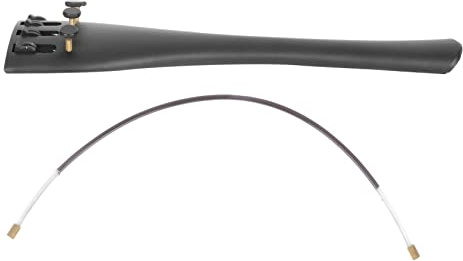 Cello Saitenhalter Ersatzteil 1 Satz Schwarz mit Feinstimmer | Aluminiumlegierung, Zugseil Enthalten, Einfache Montage und Schneller Austausch, für 1 Satz