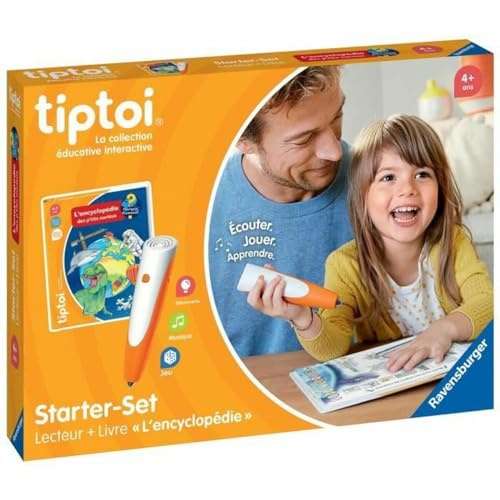 Ravensburger tiptoi Starter Set — Reader + Buch „Die Enzyklopädie von Little Curieux“ — Interaktives Lernspiel ohne Bildschirm — Lernen für Kinder — Ab 4 Jahren — französische Version